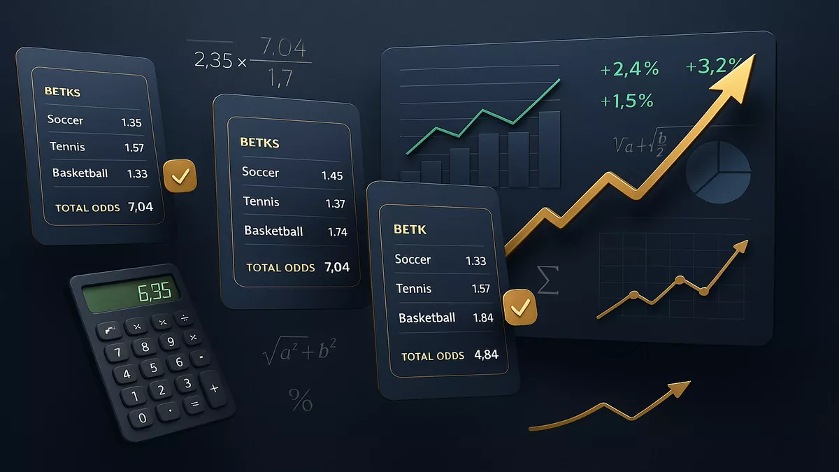 Professional accumulator betting strategy dashboard with analytics and odds calculations