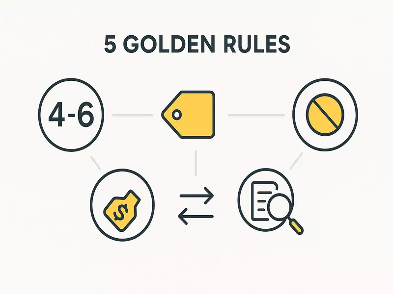 Five golden rules of accumulator betting illustrated with professional icons